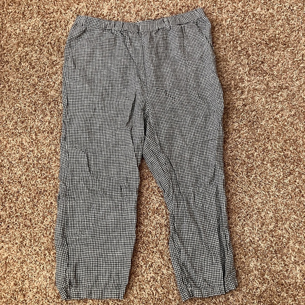 Quince Black and White 100% Linen Gingham Pants